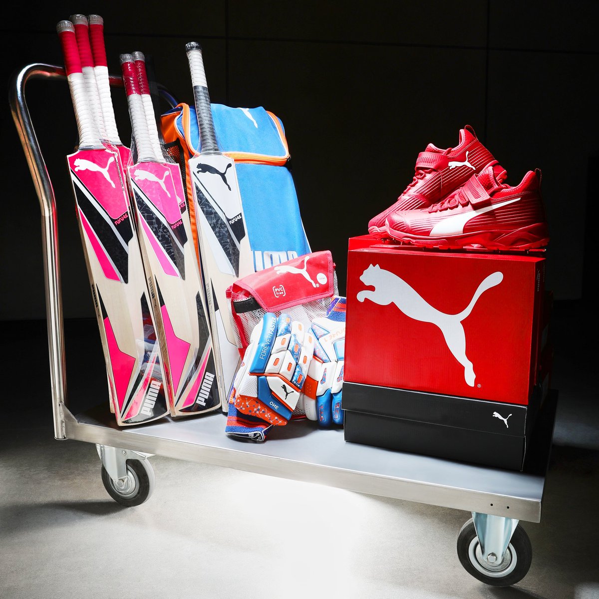 pumacricket's tweet photo. All packed and ready for take off 📦✈️ 
#WinstonBenjamin https://t.co/MbzeipTf1g