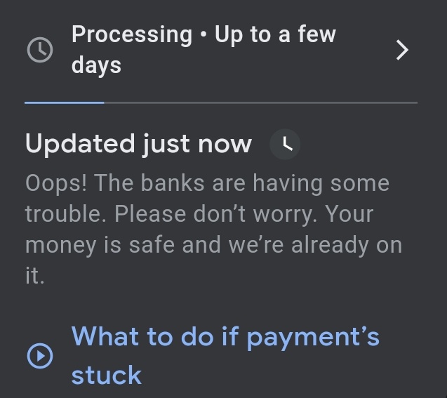 _Payout's tweet photo. When you are out and paid with #GooglePay then this happened. What you guys usually do next? Pay him with cash or pay him again? 
It's been almost 5+ years and still the app behaves the same. 
This is why many prefer #Paytm always.

@GooglePayIndia @Paytm https://t.co/F6G418UeZA