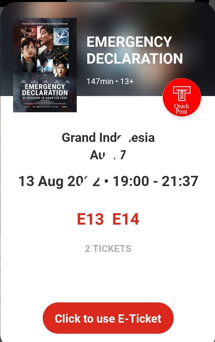 WTS CGV PROMO untuk hari ini ada 2 tiket, yang minat DM yaa #tiket #promo #promocgv #cgv #EmergencyDeclaration