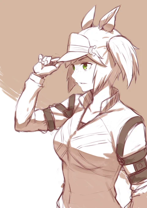 アイネスフウジン描き描き。こだわって勝負服は原案デザインで。何気に勝負服のアイネス描くの初めて! 