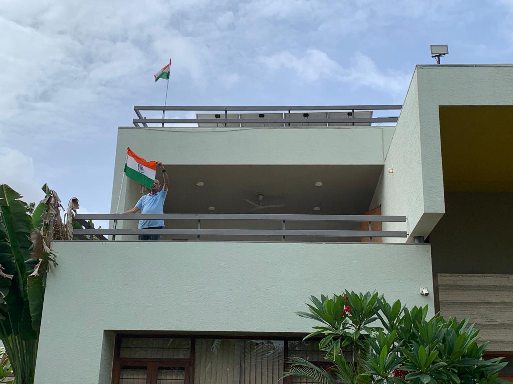 ghamin28's tweet photo. Upon clarion call of " HAR GHAR TIRANGA " by Hon'ble Prime Minister Narendrabhai Modi, I  hoisted TIRANGA at my residence in Ahmedabad
I urge and appeal all Cooperators to hoist TIRANGA at your residence so as to awaken the spirit of Patriotism and Nationhood
#HarGharTiranga2022 https://t.co/8UkQeAXd7v