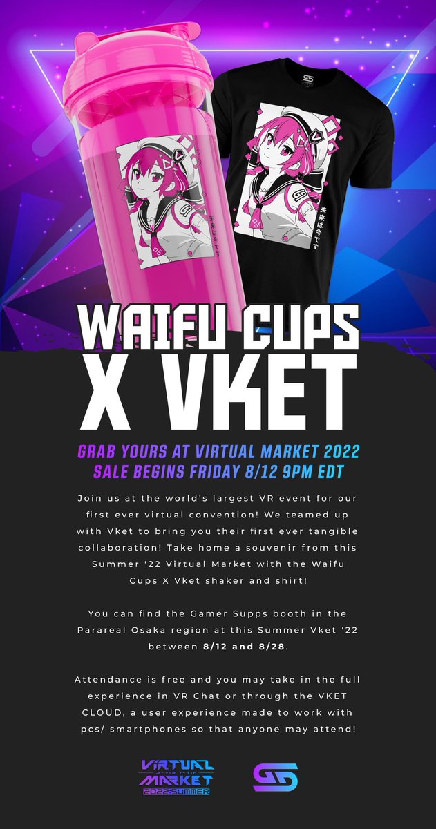 Gamer Supps GG Waifu Shaker Cup S2.8 Sharpshooter Limited Edition Cup Only  NEW