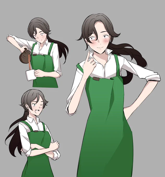 I met a barista in starbucks and she is pretty cute so i drew her 