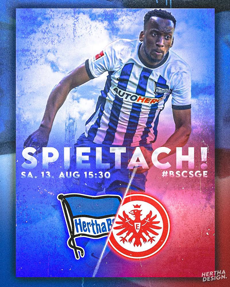 Heute geht es wieder ran!
Diesmal gegen die Eintracht aus Frankfurt.

⏰-15:30
📺-<a href="/SkySportDE/">Sky Sport</a> 
📍- <a href="/Oly_Berlin/">Olympiastadion Berlin</a> 

#hahohe #BSCSGE <a href="/DLukebakio/">Dodi Lukebakio</a>