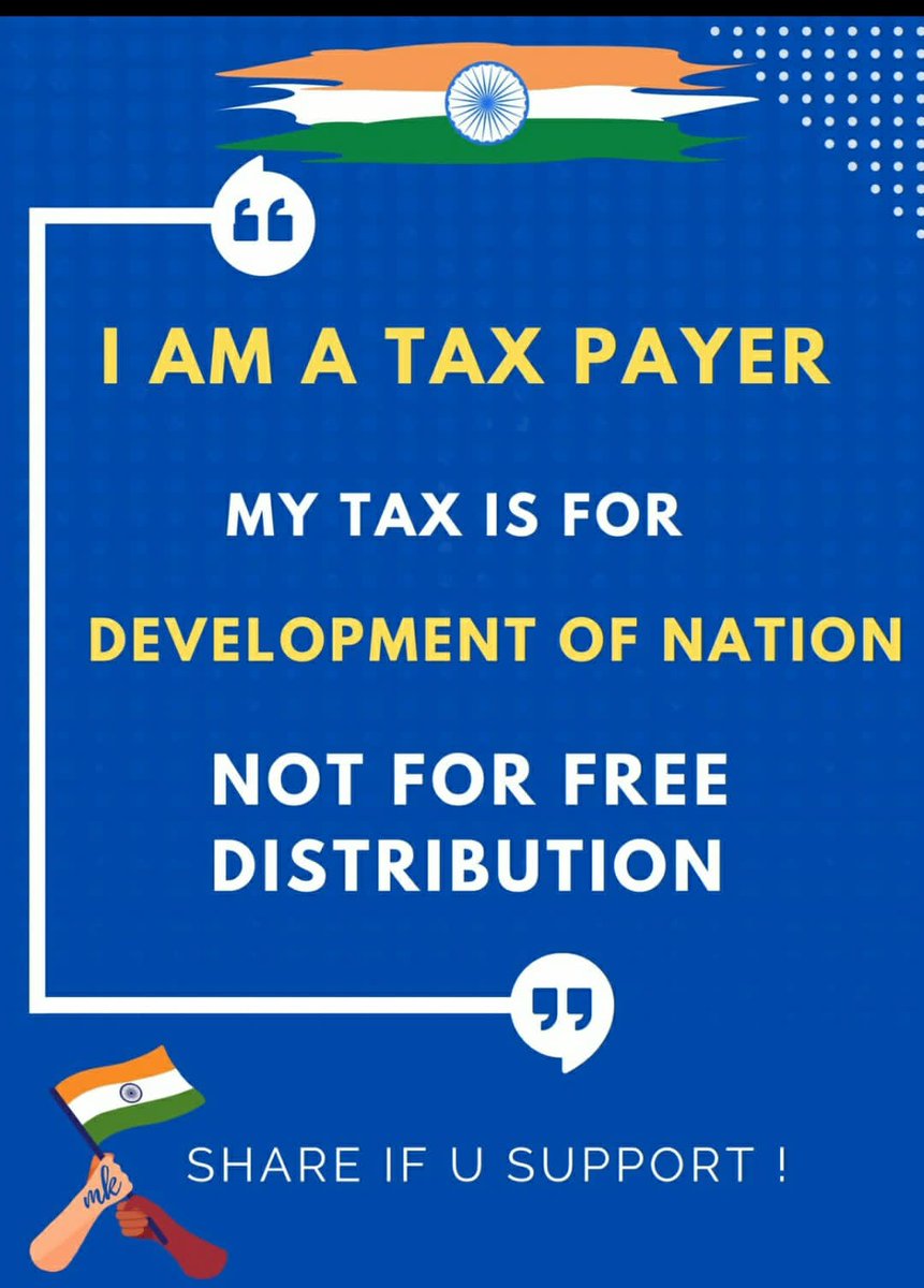 topblogger1's tweet photo. All Political Parties Beware! 
We taxpayers will not tolerate Freebies from our money. 

#freebies 
#FreebiesPolitics 
#StopFreebies https://t.co/3qUZDSkk5T