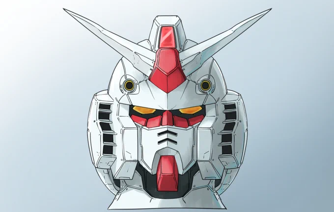 ガンダムの顔描いたよ 