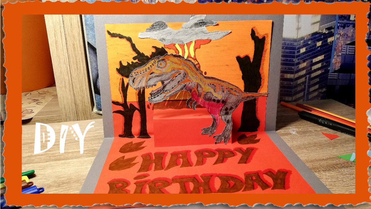 O0Milena's tweet photo. DIY- Geburtstagskarte DINO 🦕 T-Rex 🦖Karte 3D 🖌✂
#YouTube #youtubechannel #Hobby #basteln #karte #DIY #Geburtstag  Video dazu gibt es hier✂🖌👀👉https://t.co/9qtmkXVDgh https://t.co/S8zsTFjhSA