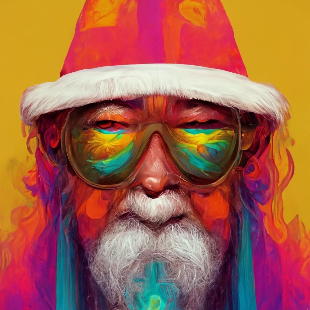 nightwolfapp's tweet photo. **psychedelic nth degree Santa** #midjourney #MJonly 🚀 https://t.co/SHTcREBt47
