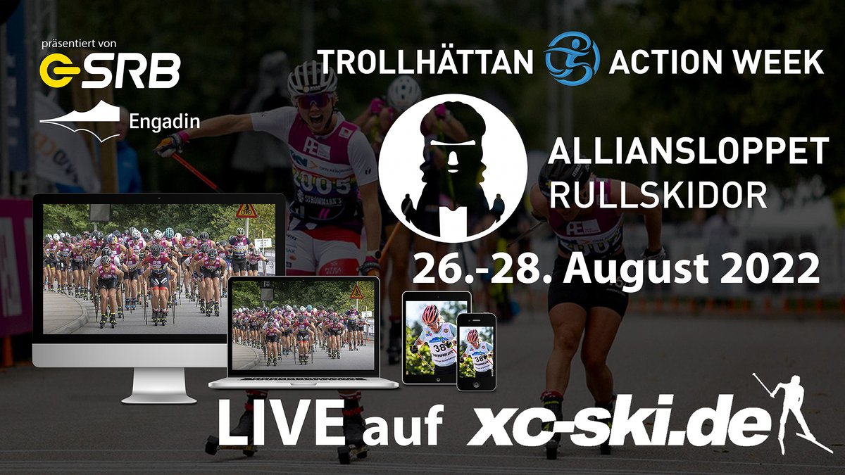 XCSkiDE's tweet photo. Vom 26. bis 28. August übertragen wir die Trollhättan Action Week mit den Stars des dDeutschen Skiverbands und von Swiss Ski LIVE auf https://t.co/4aU6F9dntS! Mehr dazu hier: https://t.co/kh8AlmjmE4 #xcski #langlauf #skilanglauf #rollski #skiroller #alliansloppet https://t.co/2ary6xCV5K