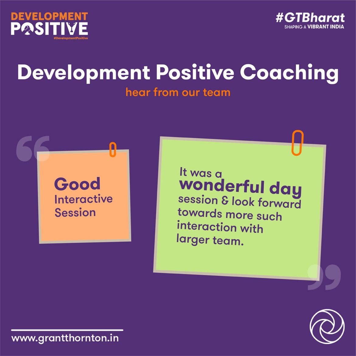 gursheen_k's tweet photo. The sentiment behind #DevelopmentPositive is a constant reminder to our team about the unique opportunity, and responsibility, they have of making a positive and lasting impact on the economy, society, and environment with their work!
#VibrantBharat @GrantThorntonIN https://t.co/i2s7HMIird