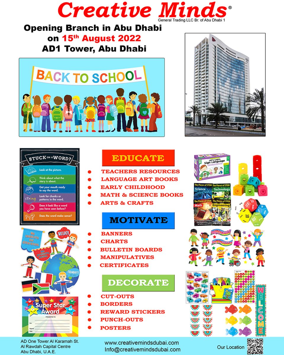 creativemindsae's tweet photo. Creative Minds Opening New Branch in Abu Dhabi on 15th Aug 2022 https://t.co/KEG5bH8GbZ