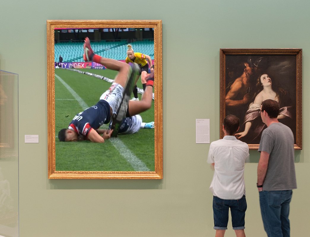 The "Sniffing out a Try".
#NRLRoostersCowboys