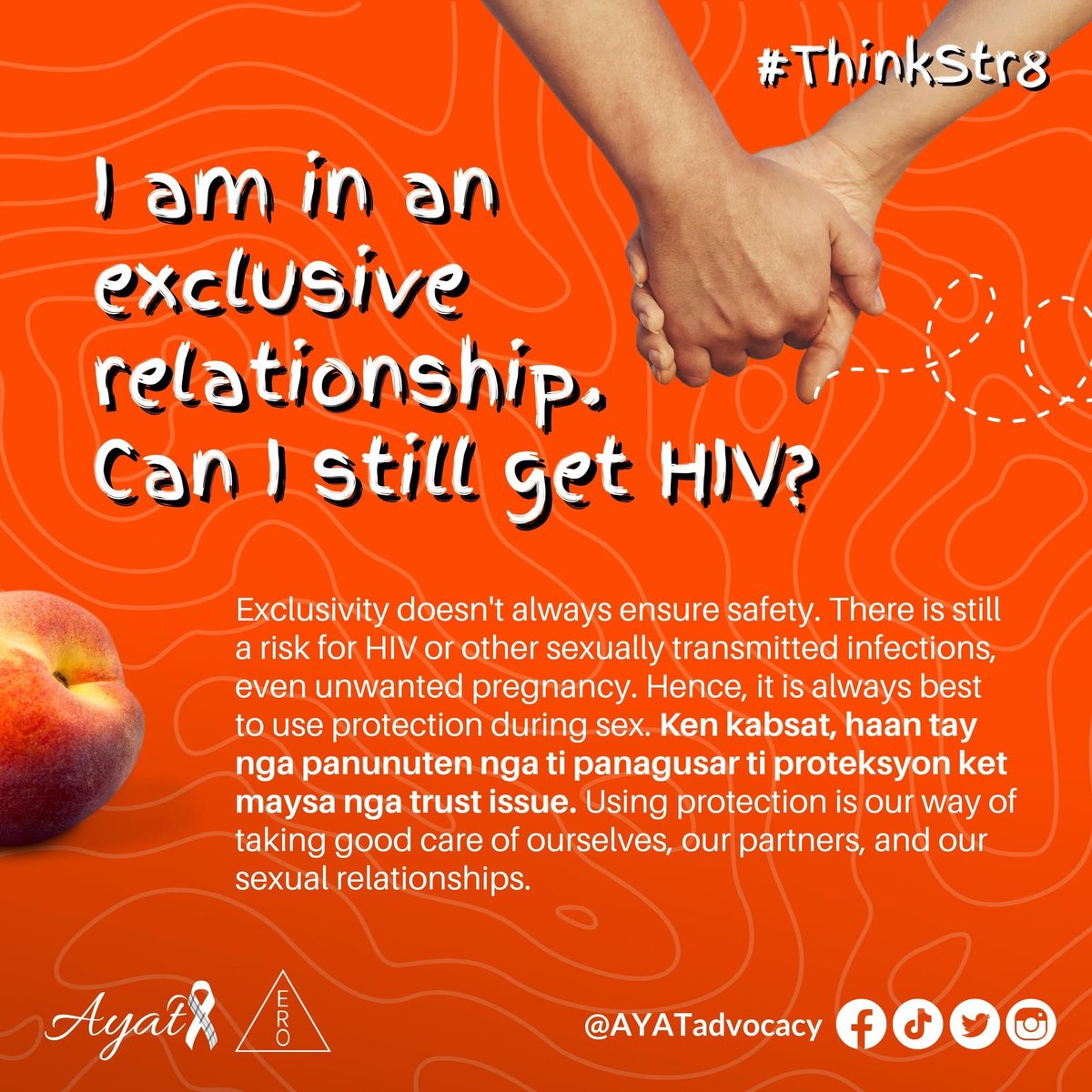 AYATadvocacy's tweet photo. Let's answer some questions. Get your facts Str8! ✅
#ThinkStr8 #HIVdoesntDiscrimin8 #AYATadvocacy
This campaign is implemented in partnership with ERO. https://t.co/NC7fgtNszE