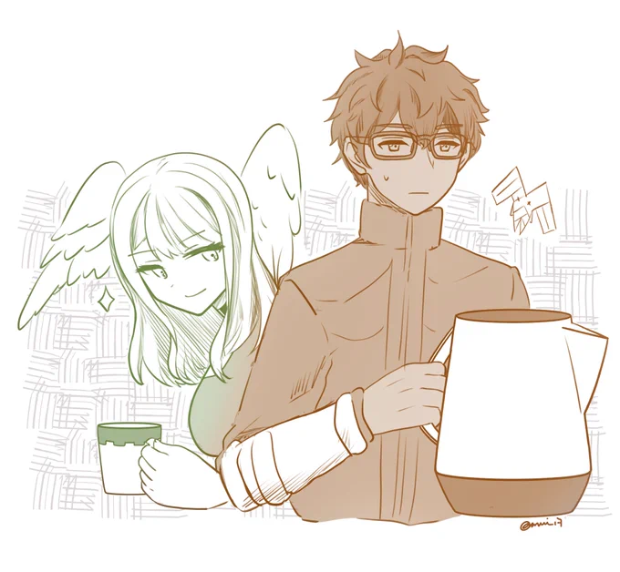 Eunie waiting for Taion's tea every sparking day be 毎日タイオンのお茶を狙ってるユーニ#XenobladeChronicles3 #ゼノブレイド3 