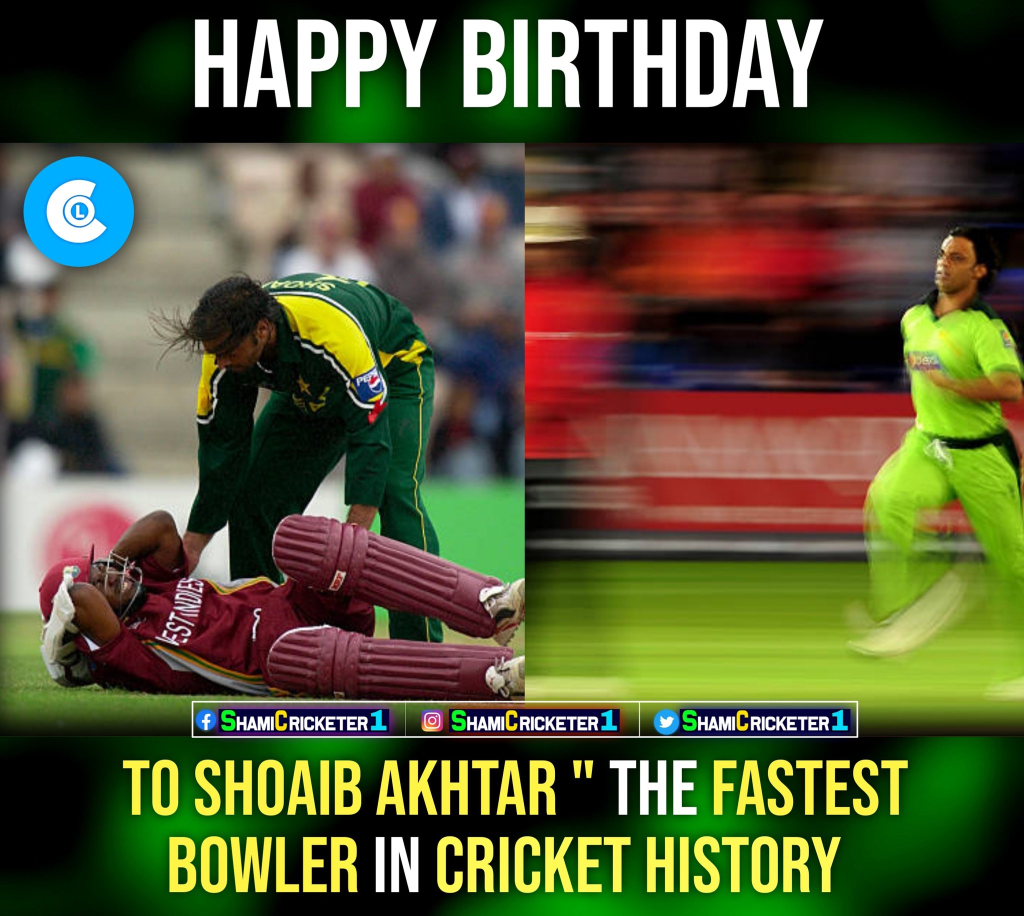 Happy Birthday  To Shoaib Akhtar The Fastest Bowler In History Of Cricket   