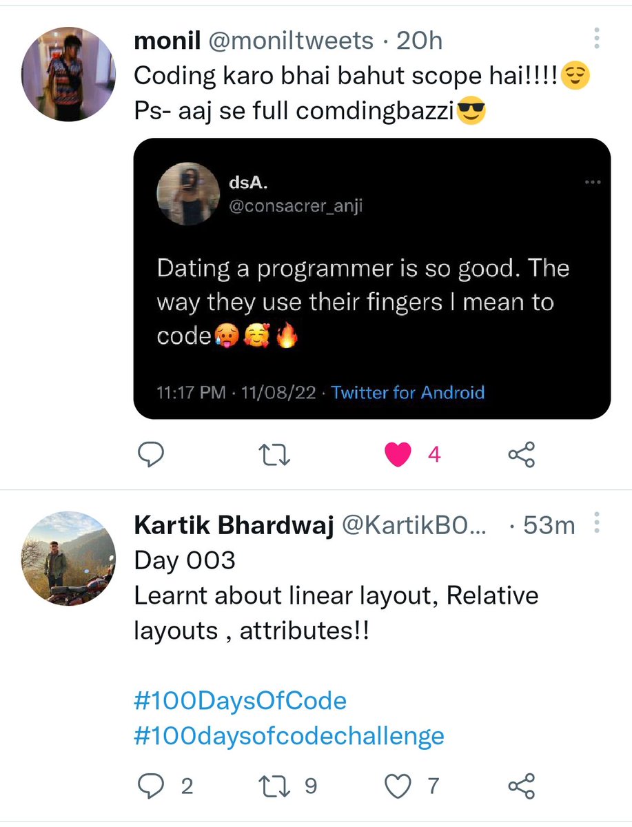aashit1608's tweet photo. @moniltweets Yeh Karthik bhai toh kuch zada bhi "prabhavit" ho gayee aapke tweet se https://t.co/iVKy6Q0Cwp
