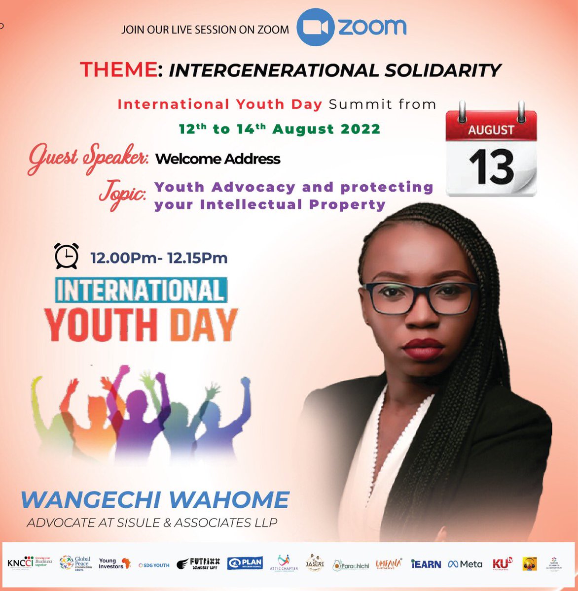 Sisule and Associates LLP (@sisule_law) on Twitter photo The #InternationalYouthDay2022 summit by <a href="/NairobiChamber/">KNCCINairobiChapter</a> enters its second day today. Join Wangechi Wahome, today from noon as she delves into: Advocacy and Protecting your Intellectual Property.
Visit: tinyurl.com/YOUTHS22
#sisulelaw #intellectualproperty #youthempowerment The #InternationalYouthDay2022 summit by <a href="/NairobiChamber/">KNCCINairobiChapter</a> enters its second day today. Join Wangechi Wahome, today from noon as she delves into: Advocacy and Protecting your Intellectual Property.
Visit: tinyurl.com/YOUTHS22
#sisulelaw #intellectualproperty #youthempowerment