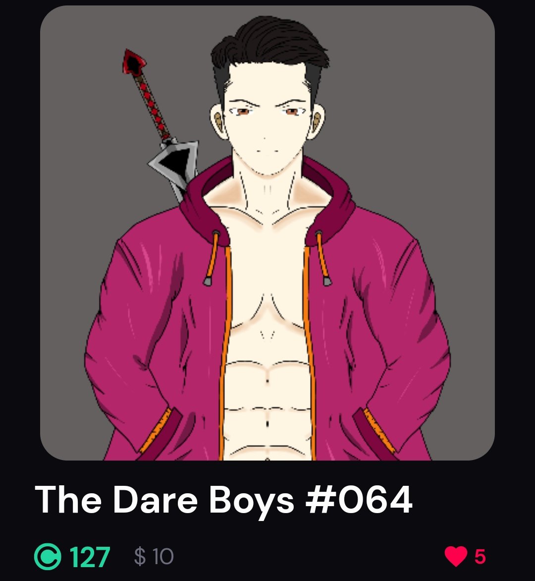 New drop The Dare Boys only on 
<a href="/curateproject/">$XCUR</a>  
web.curate.style/profile/000afd…
#NFT #NFTs #NFTdrops  #NFTCommunity #CryptoArt  #NFTdrop #NFTartist #nftart #NFTCollection #NFTcollectibles #nftcollector #XCURNFT #CurateNFT #Curate #XCUR