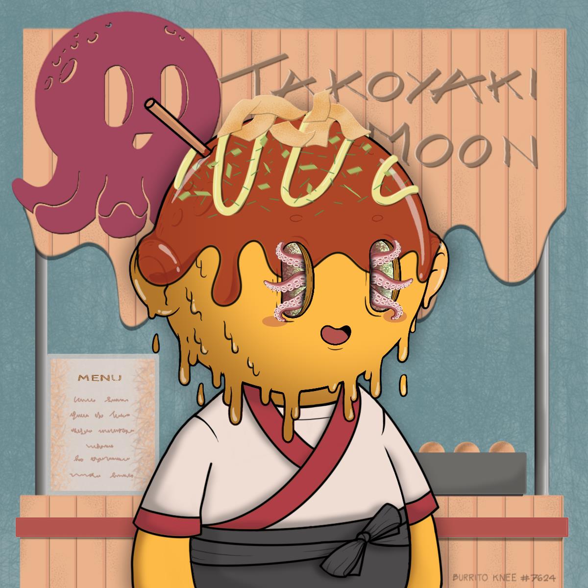 Enna_brit's tweet photo. If @meltingmoonboy were to start a takoyaki business, it would look like this! With my Takoyaki Moonboy as the mascot haha! Hope you guys like my entry for the Build-a-Moonboy Competition!!! ^^

#staymelty #BuildAMoonboy #MyMoonboy https://t.co/XzABTJqhDN