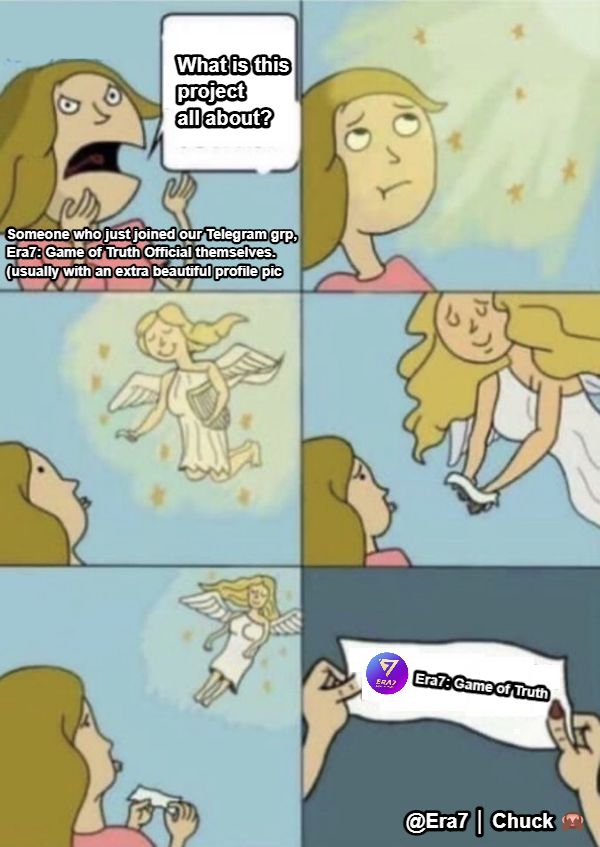 CharlieYenArt's tweet photo. So just making some silly #Era7 #MEME....
Deffo one of the most annoying type of people on #Telegram
Every project's nightmare lol
#GameFiProject #GameFi #BNBChain #BlockchainGame #BlockchainMEME #FunnyMEME #TelegramMEME #ERA #ProjectTeam #Era7GameOfTruth #NFT https://t.co/5YgI6y4qBS