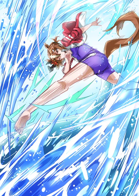 金剛八重垣流の技は荒波をも蹴り裂く。#ウマ娘 #ヤエノムテキ 