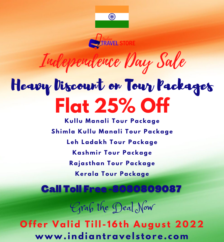 On the occasion of #IndependenceDay, we bring an exciting #offer of a Flat 25% #Discount on our #tour #packages
Offer valid till 16th August only!
#IndianTravelStore #traveldeals #travelplans #holidayplans #tourpackage #travelpackages #Jammu #independenceday #independencedayoffer