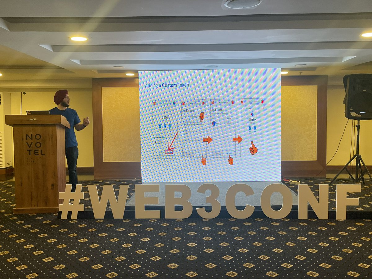 nomadgao's tweet photo. @manbirmarwah dropping some info on the usage of @MetaMask. Love the fact that @MetaMask is the gateway for most non web3 people to get into the space.
Second day at the @web3conf_india 💜🚀
#wagmi #web3conindia #web3india https://t.co/WivsgrWblW