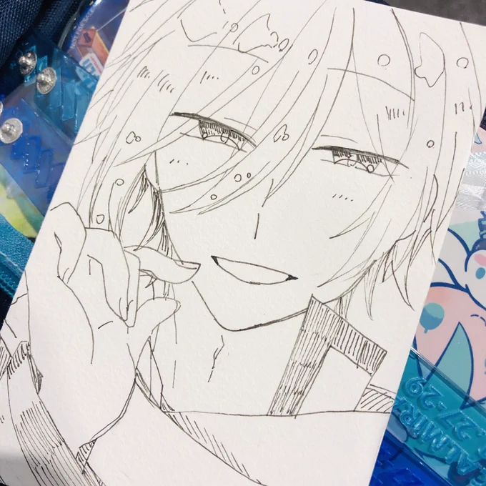 ゆうさきさんに出会えた上イラストもらっちゃった!ひぇっイケメンKAITOや、、、うれしー!(っ'ヮ'c)!!! 