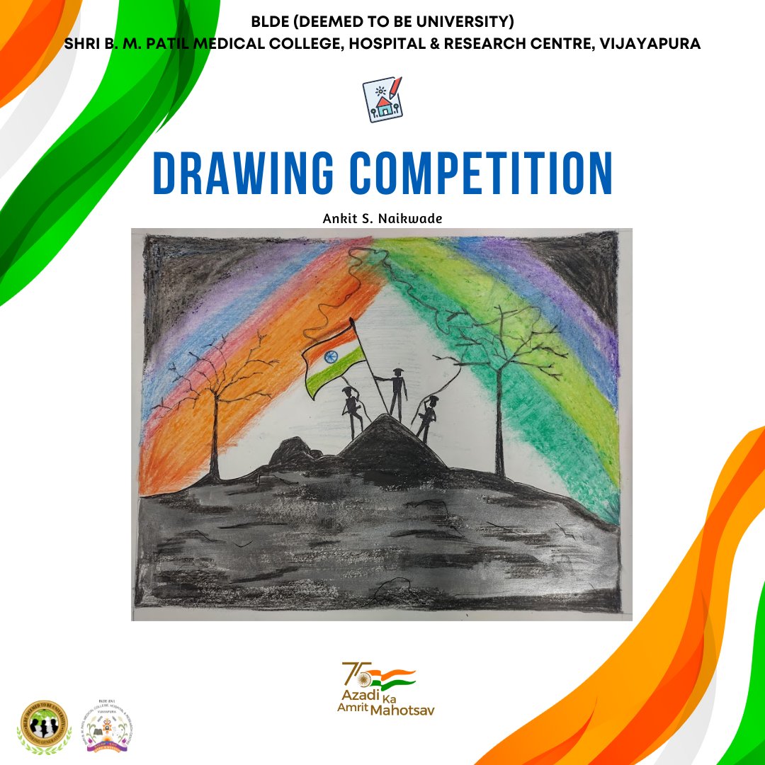bldedu's tweet photo. "Drawing Competition" held on the occasion of #AzadikaAmritMahotsav 🇮🇳 at
BLDE(Deemed to be University)
#bldedu #AzadikaAmritMahotsav #HarGharTiranga #75thindependenceday https://t.co/6eZtwhhRaC