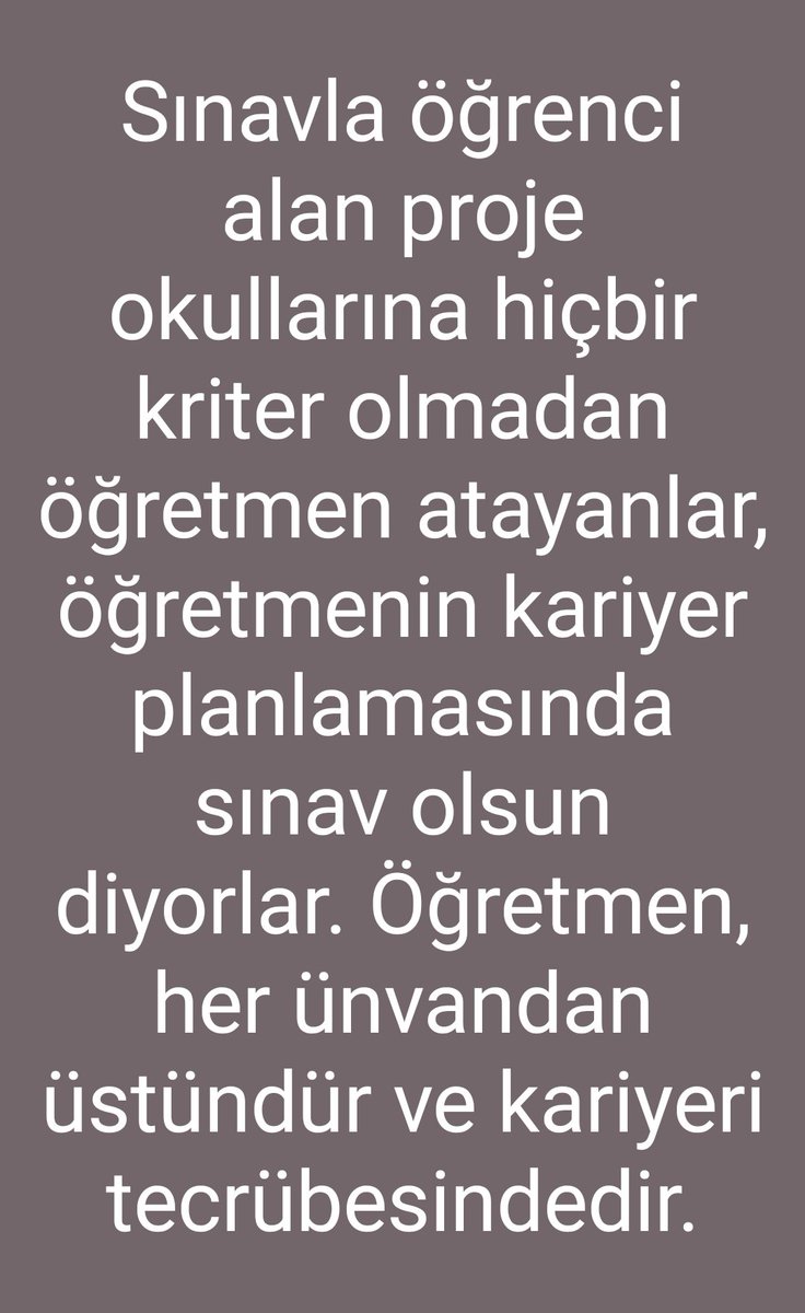 Proje okullarımız var ya bizim... #SinavlaDegilKidemle
#ogretmenlerdiyorki #sinaviptaledilsin