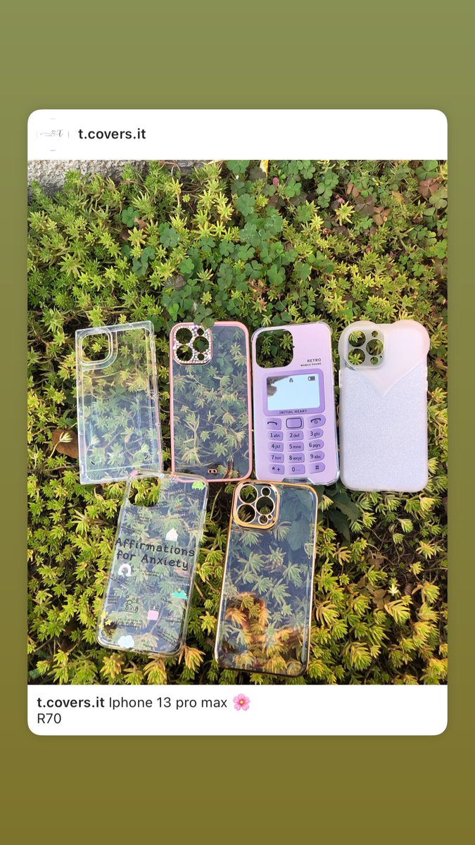 TshegooMokate's tweet photo. Iphone covers for sale . 🌸🫶🏽
R70 - R100 . 
Shein is my supplier so you can choose a cover from there &amp; i’ll get it for you . We deliver nationwide through paxi . #SmallBusiness #GirlTalkZA #Shein https://t.co/SeEptjBynC