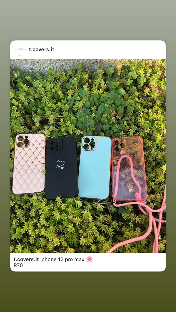 TshegooMokate's tweet photo. Iphone covers for sale . 🌸🫶🏽
R70 - R100 . 
Shein is my supplier so you can choose a cover from there &amp; i’ll get it for you . We deliver nationwide through paxi . #SmallBusiness #GirlTalkZA #Shein https://t.co/SeEptjBynC