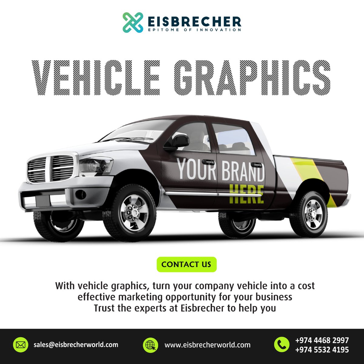 EisbrecherW's tweet photo. With Vehicle Graphics, turn your company vehicle into a cost-effective marketing opportunity for your business.
Visit: https://t.co/ysFf1Y2TYE
#visualmerchandising #trafficsignboard #pylonsignboard #ledsignboard #internalsignboard #floormarkingsign #claddingfacade #roadsign https://t.co/XF1A1ijJ0B