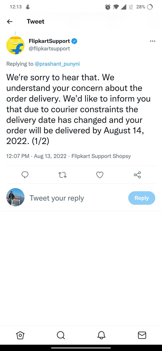 prashant_punyni's tweet photo. @jagograhakjago @consumerforum_ facing an issue with @Flipkart here. @flipkartsupport unable to resolve queries, just fresh timelines given everytime. Please intervene https://t.co/XRURNGZcKj