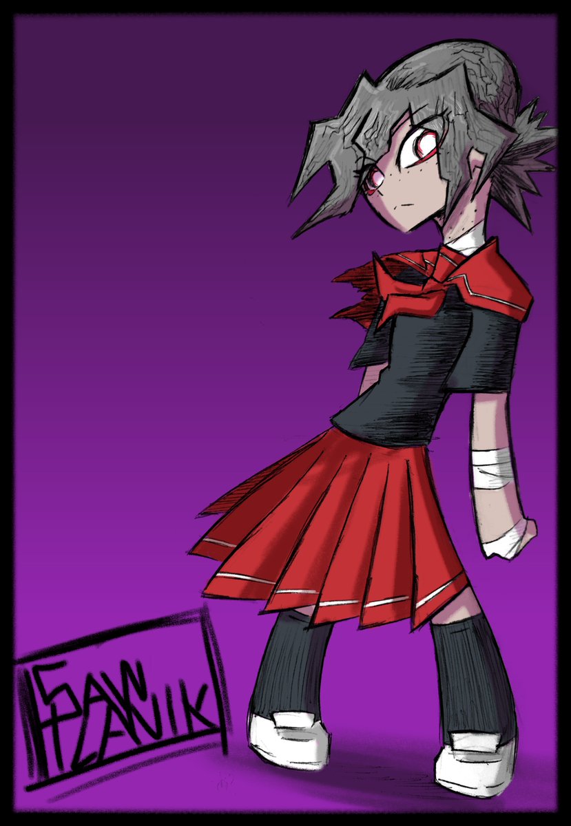 sawplanik's tweet photo. My child. I recently colored this old sketch, so why not post it. #anime #manga #chibi #edgyasfuck #sketch https://t.co/sSw9IiObA7