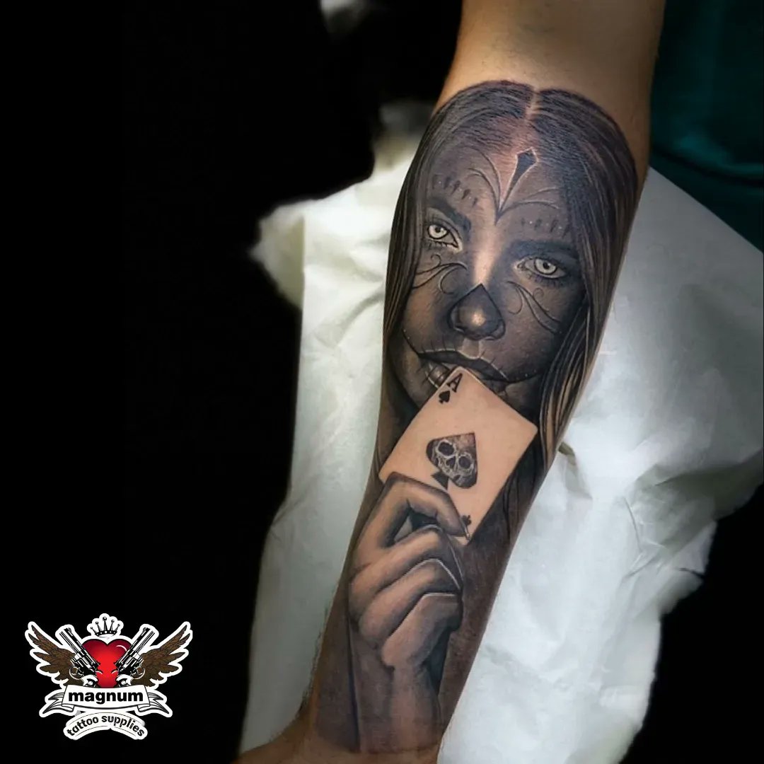 MagnumTattoo's tweet photo. Dope work from Amy Ellis done using #magnumtattoosupplies β οΈ π€
.
.
#artdriven #worldfamousink #skinart #bodyart #tattoosociety #inkeeze #bng #aceofspades #sugarskull #sugarskulltattoo #skull #skulltattoo
Instagram: amy_ellistattoos https://t.co/64EnGddLJH