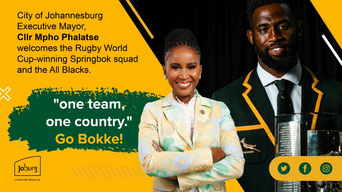 CityofJoburgZA's tweet photo. TODAY: All roads lead to Ellis Park for an epic #CastleRugbyChampionship #RSAvNZL game! Go Bokke! 🇿🇦🏈
#OneTeamOneCountry #ExploreJoburg ^GZ https://t.co/z9GNZeijOK