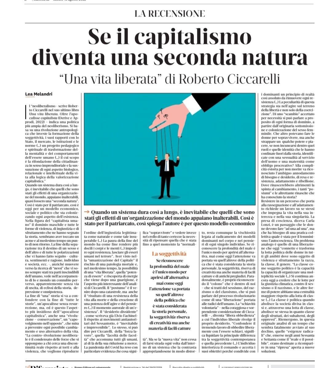furiacervelli's tweet photo. #UnaVitaliberata. Oltre l’apocalisse capitalista #DeriveApprodi recensito da #LeaMelandri #IlRiformista

Il senso del #libro:  intersezione tra la soggettività (sesso, razza, lavoro, ecologia) e vivente, rinnovato concetto di lotta di classe.Grazie ❤️

https://t.co/b7JZe6ah0w https://t.co/eKcAhTW835