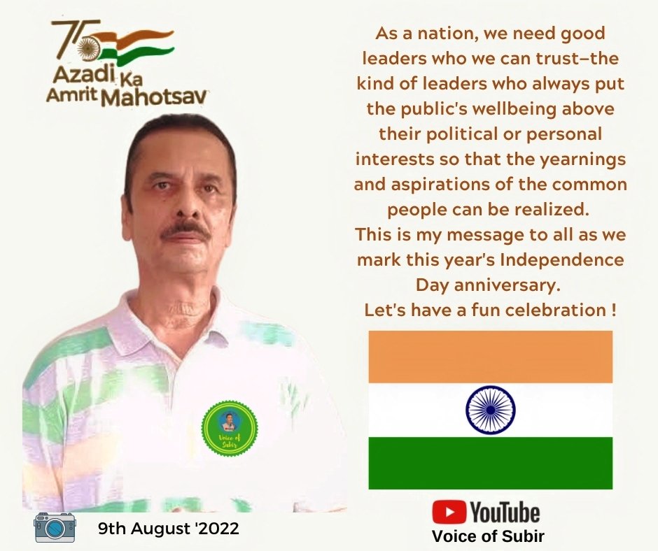 srd0090's tweet photo. Countdown started ... 
Best wishes to all our Countrymen...
                         From           
               ~Voice of Subir ~
https://t.co/cOHlxcEkLe
~~~~~~~~~~~~~~~~~~~~~~~~
#voiceofsubir
#performingartist #performingart  
#AzadikaAmritMahotsob https://t.co/949pZObk1x