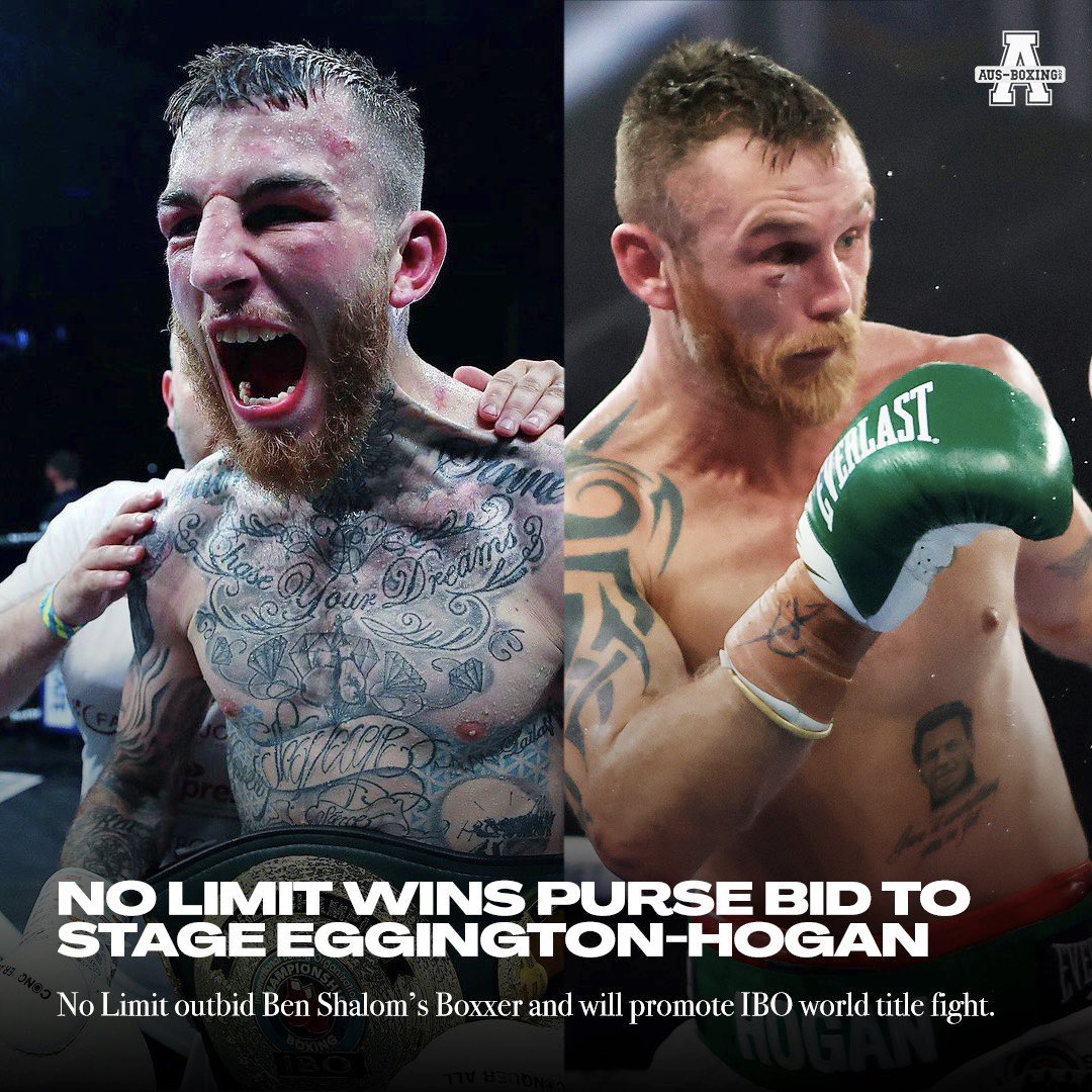 Boxing Tickets NI (@boxingticketsni) on Twitter photo Purse bid won โ
๏ธ
<a href="/NoLimit_Boxing/">No Limit Boxing</a> win purse bid for IBO Super Welterweight title fight between <a href="/eggington_sam/">Sam Eggington</a> & <a href="/dennis_h_hogan/">Dennis Hogan</a>
Rumoured to be planned for 8th October in Australia
It's time for the Savage & the Hurricane to do battle
#EggingtonHogan Purse bid won โ
๏ธ
<a href="/NoLimit_Boxing/">No Limit Boxing</a> win purse bid for IBO Super Welterweight title fight between <a href="/eggington_sam/">Sam Eggington</a> & <a href="/dennis_h_hogan/">Dennis Hogan</a>
Rumoured to be planned for 8th October in Australia
It's time for the Savage & the Hurricane to do battle
#EggingtonHogan