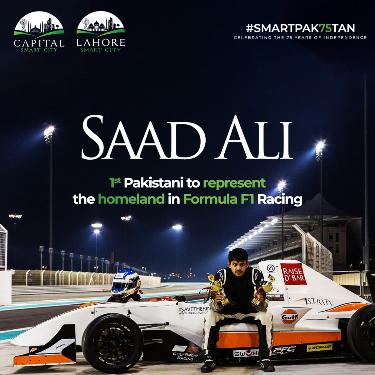 smartcitypk1's tweet photo. Saad Ali won the most prestigious Formula One Race and made the nation proud.
Swipe for more details!
#SMARTPAK75TAN
#SmartProdigies #SmartCity #SaadAli #FormulaOneRace #FormulaOne https://t.co/SgrpHR7Vug
