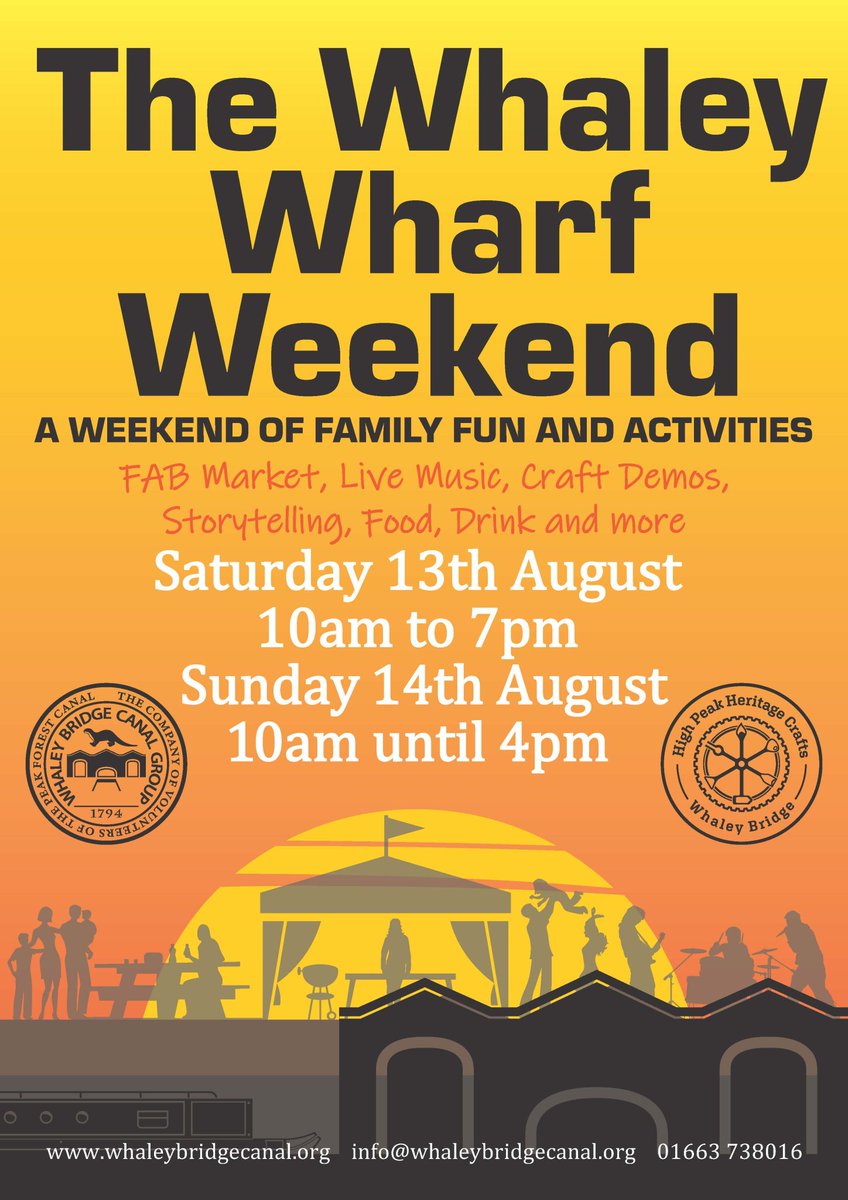 WhaleyChronicle's tweet photo. Wondering what to expect at this year's @WhaleyBCanal #WhaleyWharfWeekend?
@Buxton_News details some of the stalls, entertainment and activities on offer.
Starts today from 10am at the Transhipment Warehouse and canal basin.
Admission FREE.
https://t.co/qpZ2CODjtV https://t.co/XpaAQKybDx
