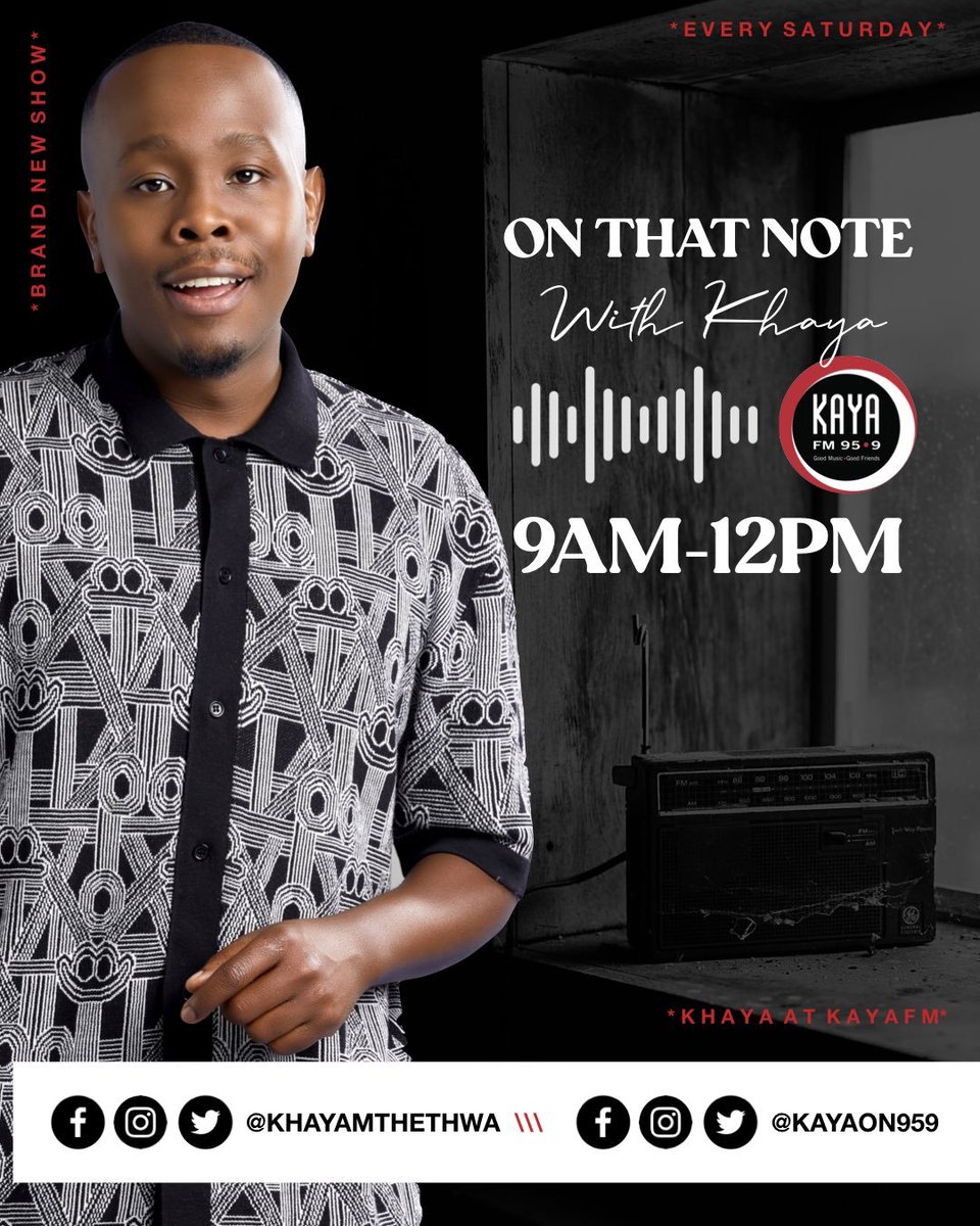 KayaOnAir's tweet image. #OnThatNote 

@khayamthethwa is on the mic til noon joined by @Fentselite_