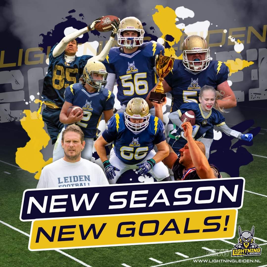 New season, new goals! Vanaf 7 september a.s. zijn jullie weer van harte welkom om te komen trainen. Zowel de Flag Football teams als de tackle teams gaan dan weer van start (voor tijden zie de website). Tot dan!

#lightningleiden #flagfootball #americanfootball #tackle #flag