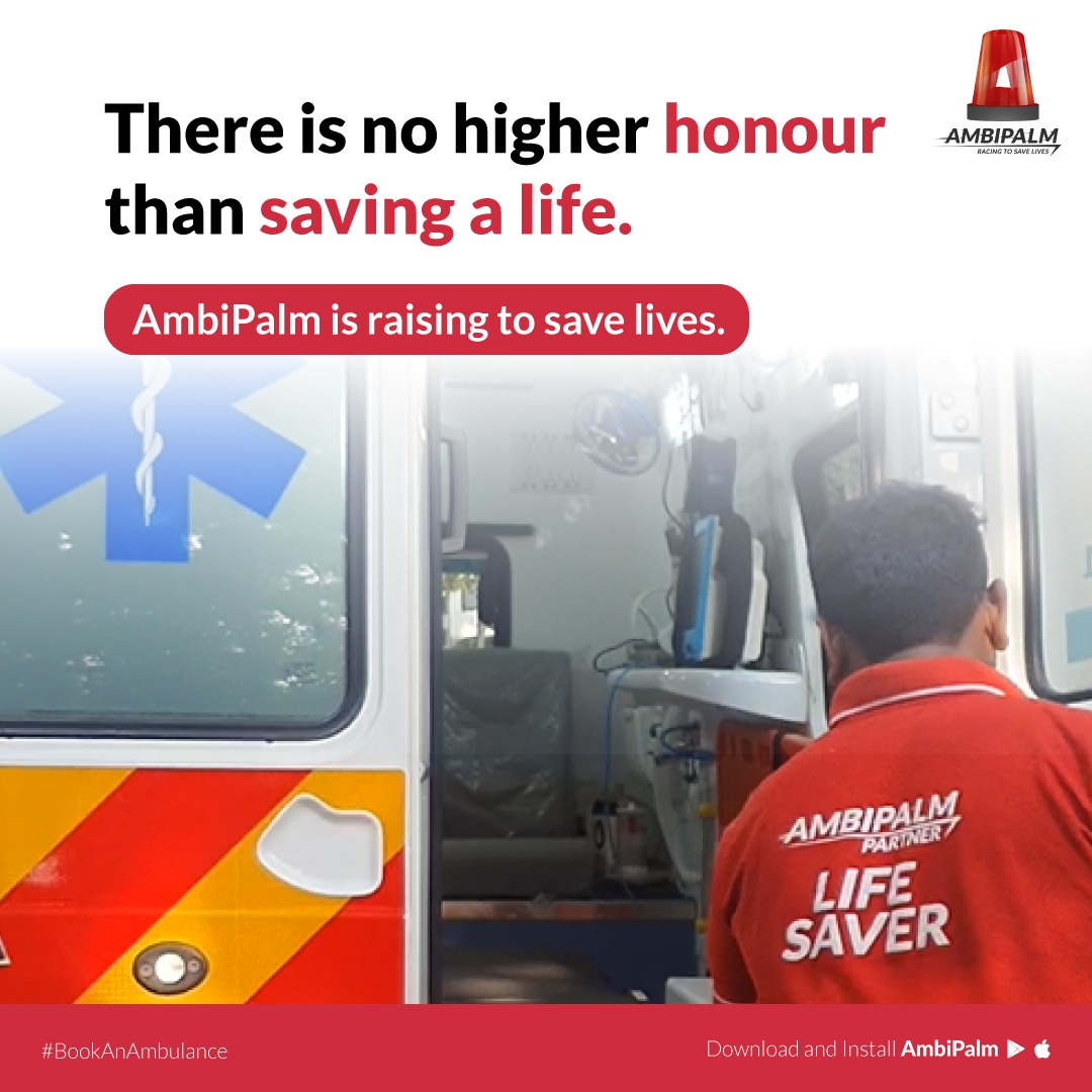 There is no higher honour than saving a life. AmbiPalm is raising to save lives.
.
.
For more details, visit ambipalm.com
.
.
#Indias911 #yourprice #gratitudetoourpartners #forthepeople #ambipalm #ambulance #bookanambulance #medicalemergency