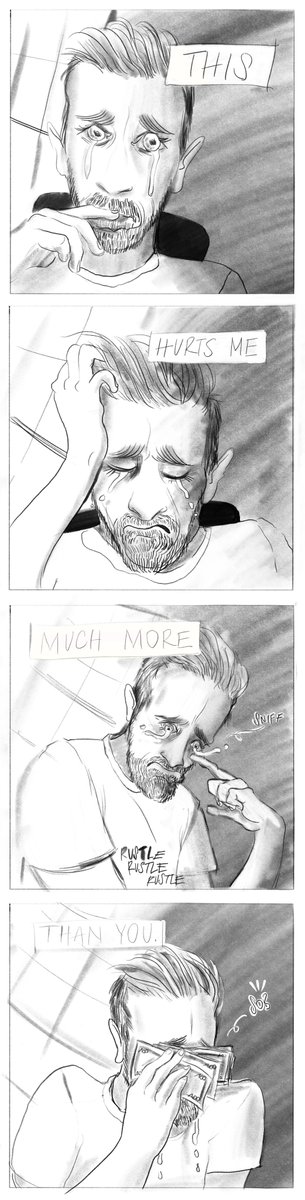 iris_e_hable's tweet photo. It would be better if this was cynical, but I don’t think it is. Performative grief. Capitalist narcissism. 
Give generously people. Give generously.

#comic #comicstrip #cryingceo #antiwork #illustration #funny #notfunny https://t.co/BRabnPSetq