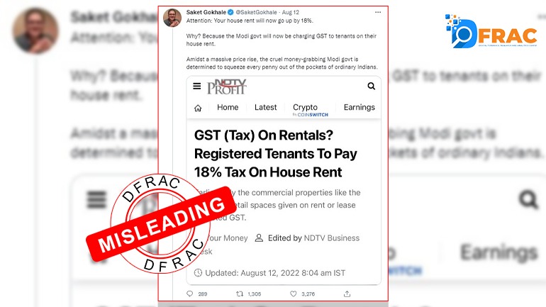 DFRAC_org's tweet photo. फैक्ट चेक: क्या अब मकान किराए पर देना होगा 18% GST?
https://t.co/D9Tlpb5kHB
#DFRAC #FakeNews #Misleding #GST #TMC @SaketGokhale https://t.co/svMj5M6FKZ