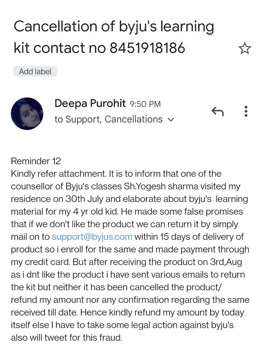 Sandeep79441179's tweet photo. @ByjuRaveendran #BYJUSSCAM #byjus I Sandeep Pathak like to inform you to be aware of byju's and byju's product they are completely fraud, please spread this message as much as you can so that people can save themselves from this biggest educational fraud. https://t.co/lTe3GiGYiv