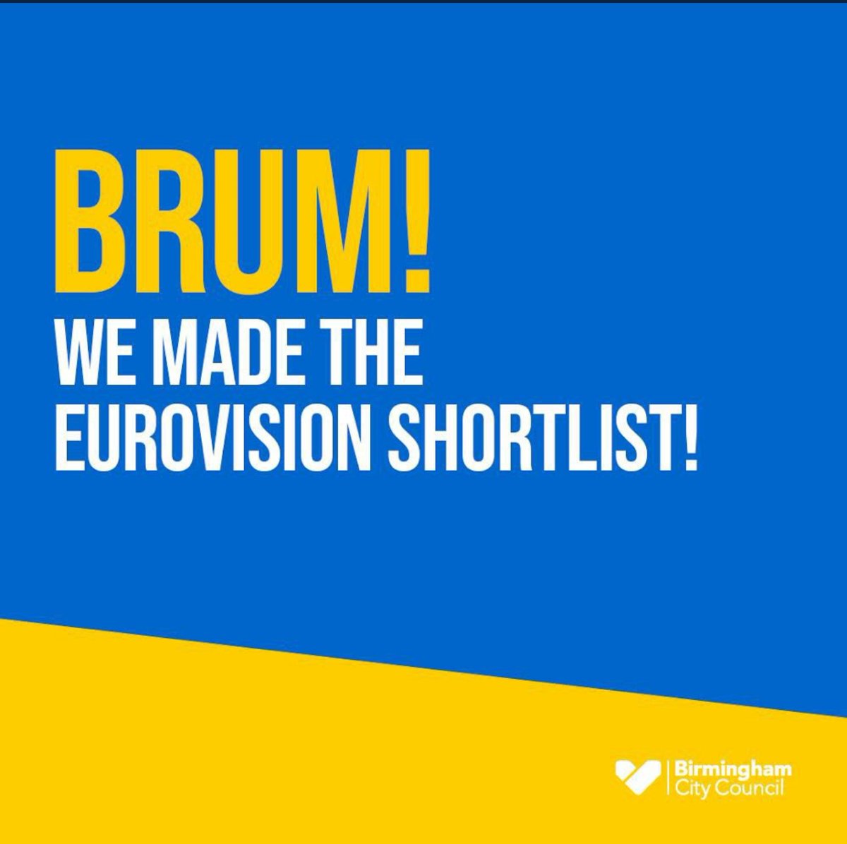 BirminghamAward's tweet photo. We have made the shortlist to host the #Eurovision song contest in 2023! 🎶
#Birmingham would be a perfect host for the @eurovision
#UseOurPlaceBab #ItsABrumTing #SingItHome #BeProud #BeBrum https://t.co/IWnGLA7MYr