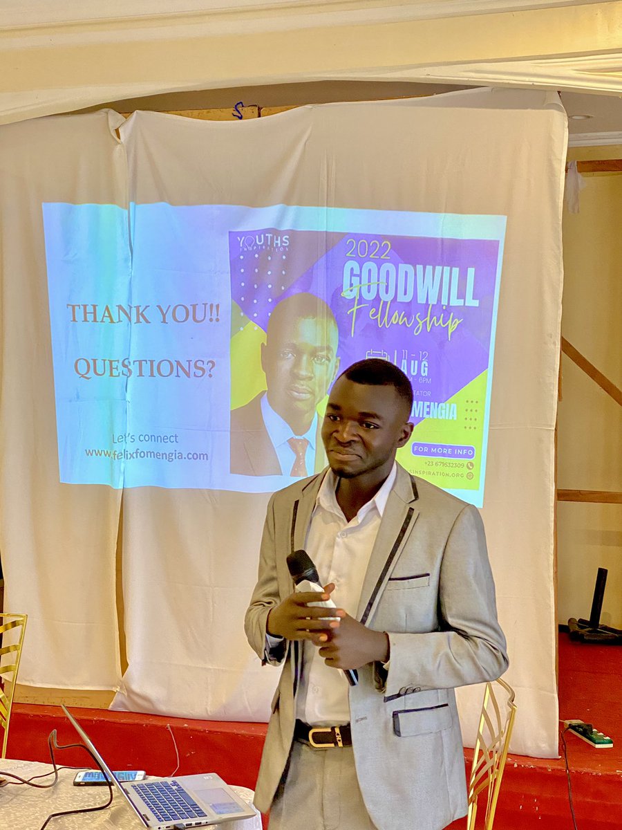 FelixFomengia's tweet photo. 1/4 Yesterday, I had a great honour as a speaker to facilitate the digital literacy workshop session at the 2022 Goodwill Fellowship by @youths_inspire. 
A great honour for me given such an opportunity by the Organizer. https://t.co/PCTGF14pSQ